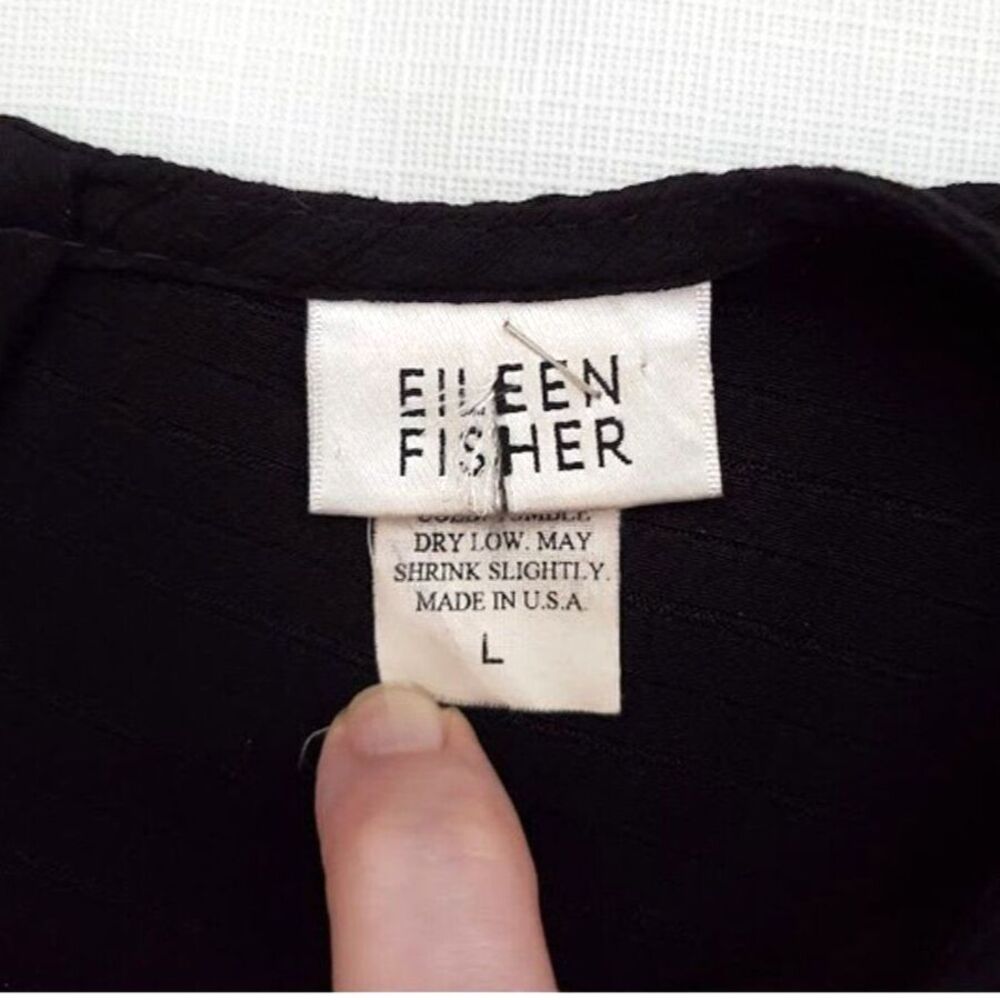 VTG Eileen Fisher Black Rayon Ribbed Maxi Dress Sleeveless Made in USA Sz L - Picture 8 of 9